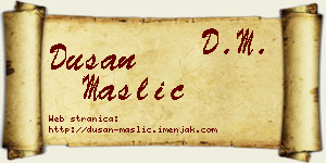 Dušan Maslić vizit kartica